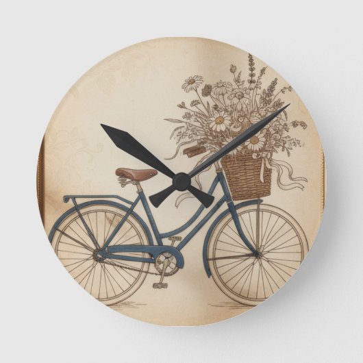 oude fiets ronde klok (Voorkant)