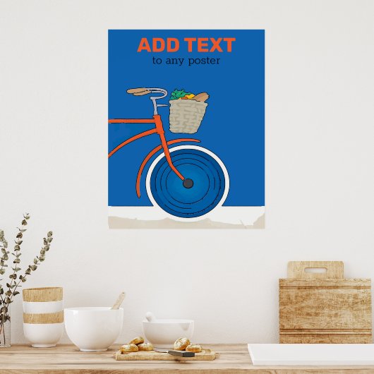 Oude fiets, voeg of geef tekstPoster toe uit Poster (Keuken)
