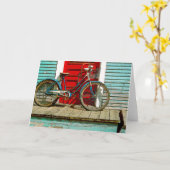 Oude fiets wenskaart kaart (Gele Bloem)