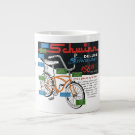 Oude fietsadvertentie grote koffiekop