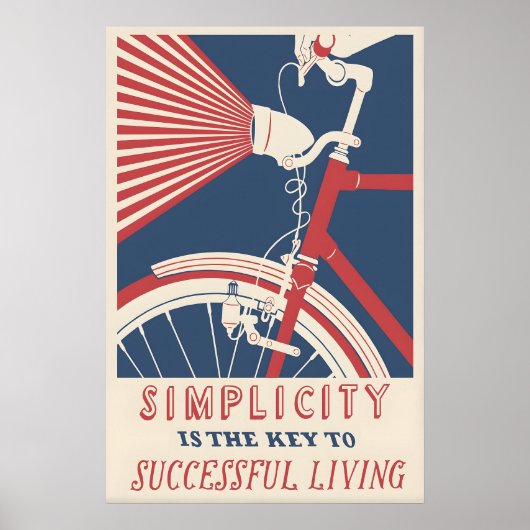 Oude fietsadvertentieposter Eenvoud Kunstprint Poster (Voorkant)