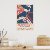 Oude fietsadvertentieposter Eenvoud Kunstprint Poster (Keuken)