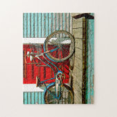 Oude Fietsfoto puzzel met geschenkdoos (Verticaal)