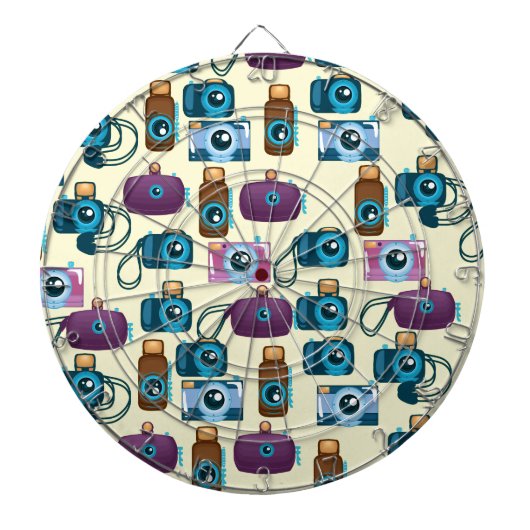 Oude Film Camera Patroon Dartbord (Voorkant)