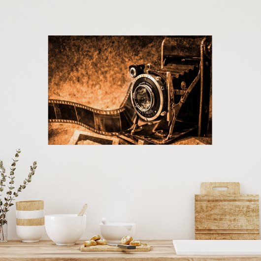 Oude  filmcamera poster (Keuken)