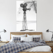 Oude filmcamera uit de filmwereld. canvas afdruk (Insitu (Slaapkamer))