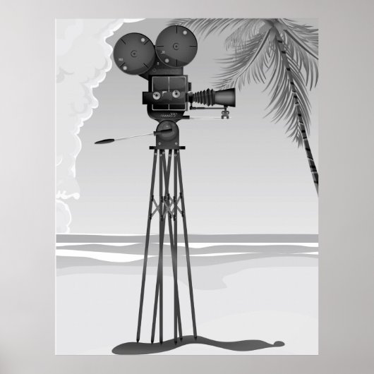 Oude filmcamera uit de filmwereld. poster (Voorkant)