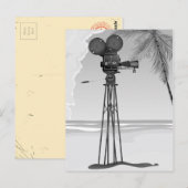 Oude filmcamera uit de tijd van de oude film. briefkaart (Voorkant / Achterkant)