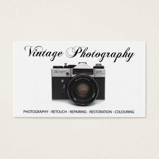 Oude filmcamera visitekaartjes (Voorkant)