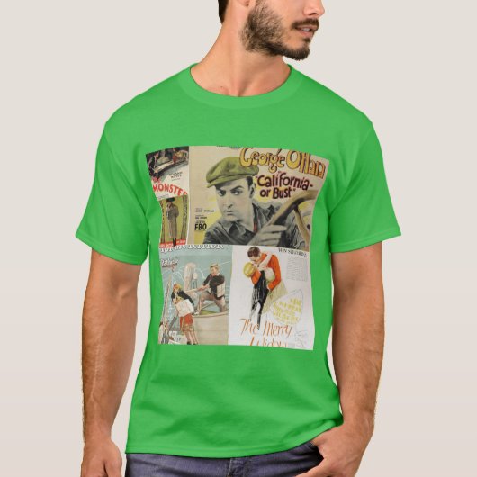 Oude films beeldmontage 5 grappig t-shirt (Voorkant)