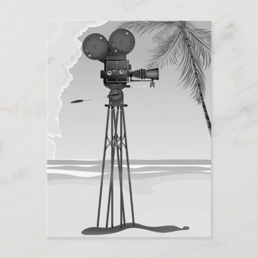 Oude filmtijd  filmcamera. briefkaart (Voorkant)