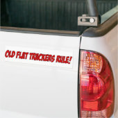 Oude Flat Trackers-regel! Bumpersticker (Op Truck)