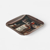 Oude fles in een medicijnkastje papieren bordje (Gebogen)