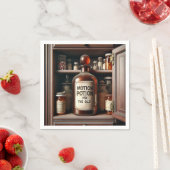 Oude fles in een medicijnkastje servet (Insitu)