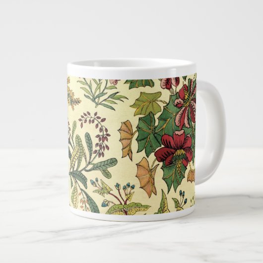 Oude flora overvloed grote koffiekop (Voorkant rechts)