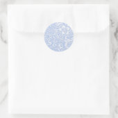 Oude Floral, blauw Ronde Sticker (Tas)