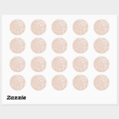 Oude Floral, peach Ronde Sticker (Vel)