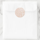 Oude Floral, peach Ronde Sticker (Tas)