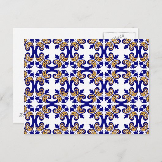 Oude florale tegels briefkaart (Voorkant / Achterkant)