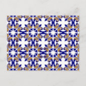 Oude florale tegels briefkaart (Voorkant)