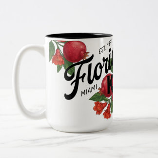 Oude Florida Granaatappel Miami Botanische Fruit  Tweekleurige Koffiemok
