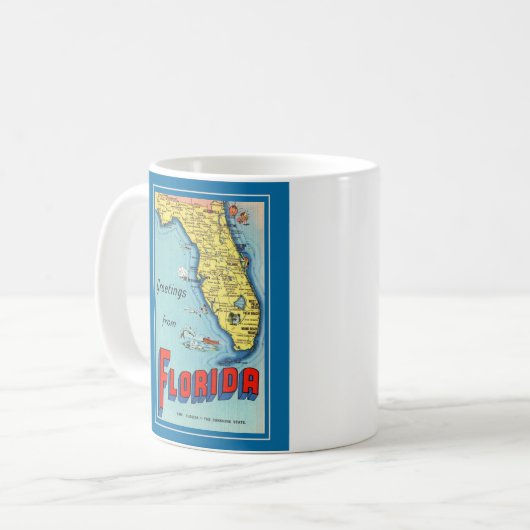  oude Florida kaart Briefkaart Mok (Voorkant links)