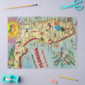Oude Florida kaart Tissuepapier (Craft)