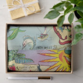 Oude Florida kaart Tissuepapier (Geschenk)