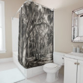 Oude Florida Oak Hammock Grafiet Schets | Rockledg Douchegordijn (In situ)