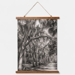 Oude Florida Oak Hammock Grafiet Schets Rockledg Hangend Wandkleed