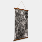 Oude Florida Oak Hammock Grafiet Schets | Rockledg Hangend Wandkleed (Gebogen)