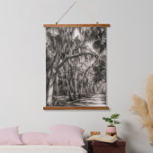 Oude Florida Oak Hammock Grafiet Schets | Rockledg Hangend Wandkleed (Slaapkamer)