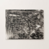Oude Florida Oak Hammock Grafiet Schets | Rockledg Legpuzzel (Horizontaal)