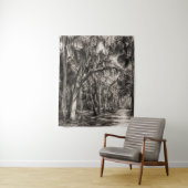 Oude Florida Oak Hammock Grafiet Schets | Rockledg Wandkleed (In situ)