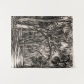 Oude Florida Oak Hammock Grafiet Schets | Rockledg Wandkleed (Voorkant (horizontaal))
