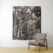 Oude Florida Oak Hammock Grafiet Schets | Rockledg Wandkleed (In situ)