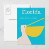 Oude Florida Pelikaan reisposter Briefkaart (Voorkant / Achterkant)