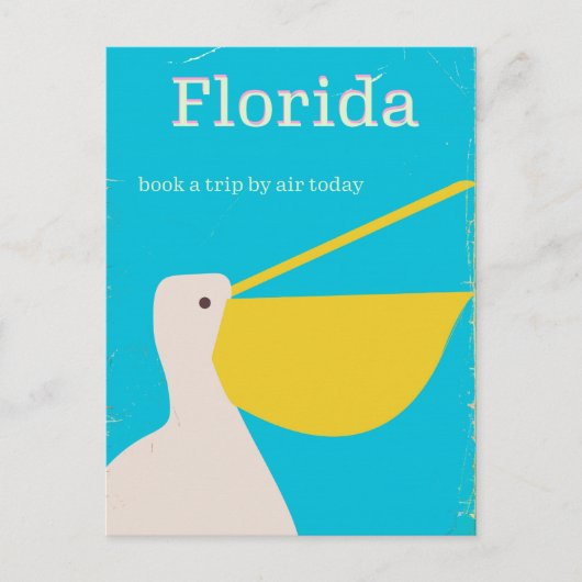 Oude Florida Pelikaan reisposter Briefkaart (Voorkant)