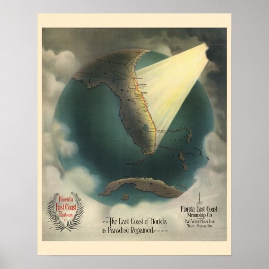Oude Florida Railway-reisposter Poster (Voorkant)