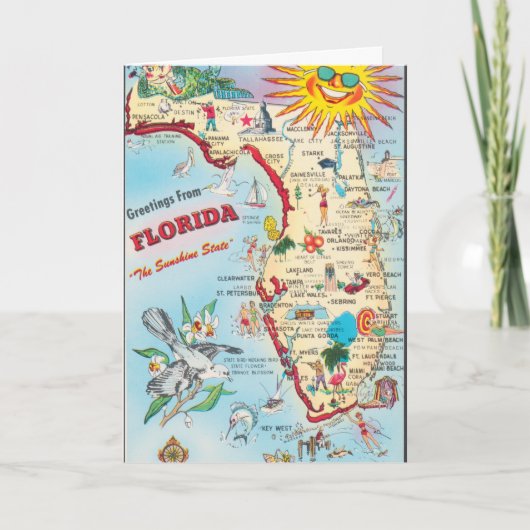 Oude Florida Reis Kaart (Voorkant)