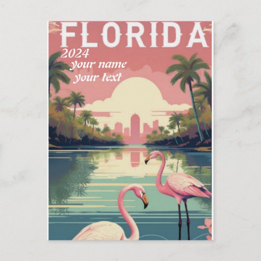 Oude Florida Reisposter Poster Briefkaart (Voorkant)