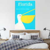 Oude Floridaanse pelikaan reisposter Canvas Afdruk (Insitu (Slaapkamer))