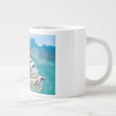 Oude Fly to Australia Reisposter Grote Koffiekop (Rechts)