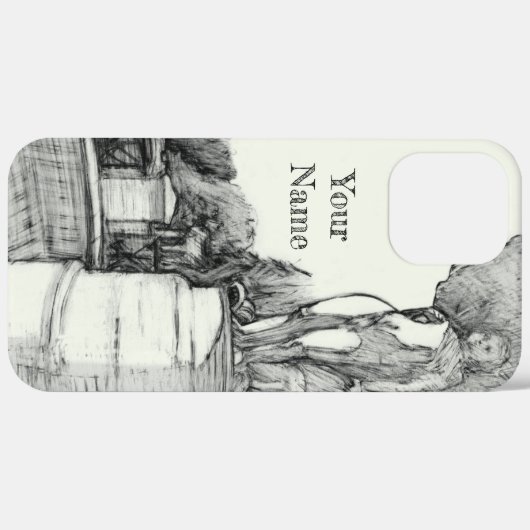 Oude fontein in het park met beeldhouwjongen Case-Mate iPhone case (Achterkant / Rechts)