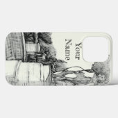 Oude fontein in het park met beeldhouwjongen Case-Mate iPhone case (Achterkant (horizontaal))