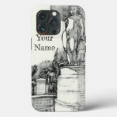 Oude fontein in het park met beeldhouwjongen Case-Mate iPhone case (Achterkant)