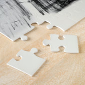 Oude fontein in het park met beeldhouwjongen legpuzzel (Zijkant)