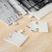 Oude fontein in het park met beeldhouwjongen legpuzzel (Zijkant)