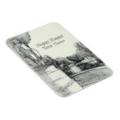 Oude fontein in het park met beeldhouwjongen magneet (Rechterzijde)