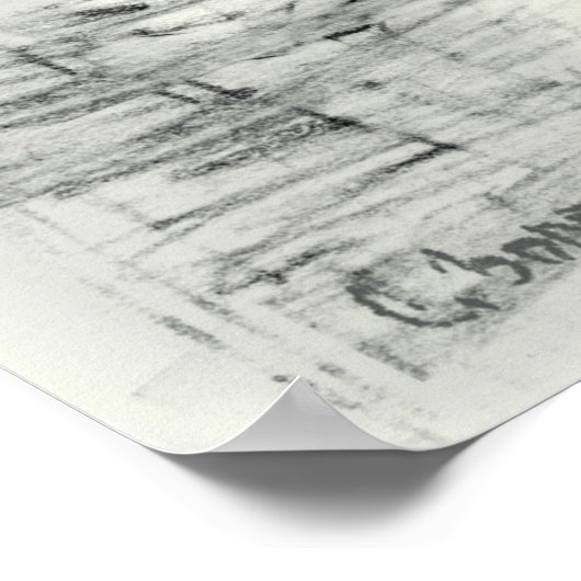 Oude fontein in het park met beeldhouwjongen poster (Hoek)